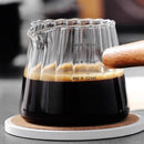 Axyaa 180ML Espresso Glass Cup with Wood Handle - Latte Art Mug & Milk Frothing Jug
