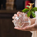 Axyaa Clear Glass Pomegranate Vase for Home Wedding Party Table Decor