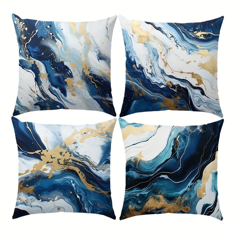 Blue Marble Texture Pillowcase: Axyaa Nordic Style Sofa Cushion Cover
