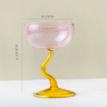 Axyaa 8oz Twisted Stem Champagne Coupes - Set of 1 Piece Glass Stemware