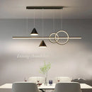 Axyaa Modern Minimalist Dining Room Pendant Lights Black White Chandelier Fixtures