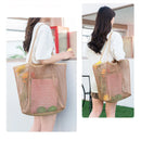 Axyaa Mesh Beach Tote: Women's Shoulder Handbag and Clothing Storage Bag