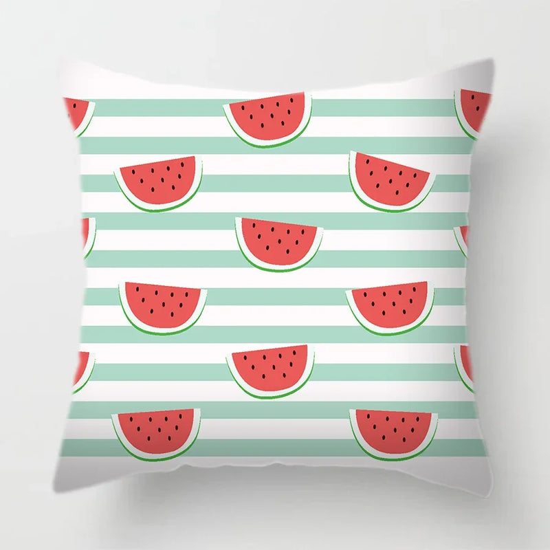 Axyaa Tropical Fruits Cushion Cover Watermelon Pineapple Decorative Pillow Case