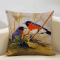 Axyaa Bird Parrot Sofa Cushion Cover 45x45cm Linen Pillowcase for Home & Hospitality