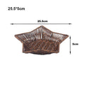 Axyaa Retro Rattan Fruit Plate | Handheld Woven Snack Basket & Candy Organizer