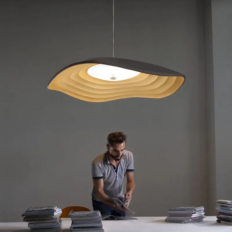 Axyaa Valentina Pendant Light: Nordic Wavy Lampshade for Dining Room, Bedroom, Kitchen Island