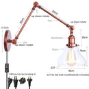 Axyaa Vintage Loft LED Wall Light Fixture Indoor Industrial Glass Lamp