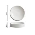 Axyaa White Ceramic Artistic Conception Plate Set for Desserts, Snacks, and Noodles