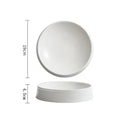 Axyaa White Ceramic Artistic Conception Plate Set for Desserts, Snacks, and Noodles