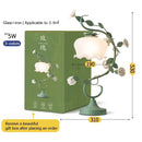 Axyaa Green Flower Table Lamp, Romantic Bedside LED Light for Bedroom Decor