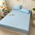 Axyaa Embroidered Milk Fleece Cotton Mattress Cover for Single Bed