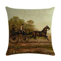 Axyaa Retro Horse Print Cushion Cover for Home Decor 45x45cm