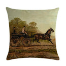 Axyaa Retro Horse Print Cushion Cover for Home Decor 45x45cm