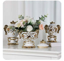 Axyaa European Retro Ceramic Vase for Home Decor and Flower Arrangement