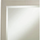 Axyaa Brushed Nickel Silver Metal Frame Vanity Wall Mirror 33" Wide Beveled Glass