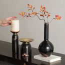 Axyaa Ceramic Vase Candlestick Golden Tray Flower Arrangement Home Decoration Plant Pot
