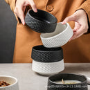 Axyaa Premium Rice Bowl Set - Hammer Pattern Small 4.5 inch Ceramic Dessert Bowl