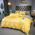 Axyaa Embroidered Bedding Set King Size Duvet Cover Set Skin Friendly Blanket Cover