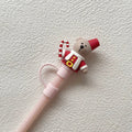Axyaa Red Christmas Bear Silicone Straw Covers 30oz Tumbler Cup Accessories