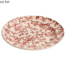 Axyaa Floral Pattern Ceramic Shallow Plate - Creative Tableware