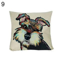 Axyaa Watercolor Dog Print Linen Pillow Cover 45X45CM