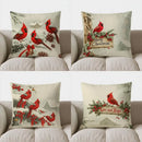 Axyaa Christmas Cardinals Pillow Cover for Home & Winter Decor
