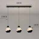 Axyaa Glass Ball Strip Pendant Light - Dimmable Mid Century Chandelier