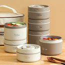 Axyaa Double-layer Insulated Stainless Steel Lunch Box with Storage Bag