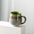 Axyaa Ceramic Vertical Pattern Coffee Mug, Japanese Style, Large Capacity, Retro Design