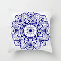 Axyaa Blue Geometric Floral Printed Pillow Case - Soft Cushion Cover