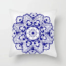 Axyaa Blue Geometric Floral Printed Pillow Case - Soft Cushion Cover