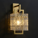 Axyaa Crystal Copper Square Wall Lamp for Modern Living Room, Bedroom, and Hallway