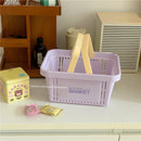 Axyaa Korean Ins Style Cream Portable Desktop Organizer Basket