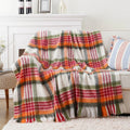Axyaa Tartan Plaid Mohair Throw Blanket for Cozy Home Decor