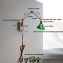 Axyaa Brass Swing Arms LED Wall Light Fixture Glass Stair Lamp