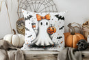 Axyaa Scary Ghosts and Bows Halloween Pillow Cover for Sofa, Bedroom, Car