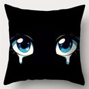 Axyaa Black Expression Pillowcase Set of 4, 17.7" - Home Sofa Decoration