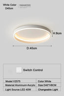 Axyaa Nordic LED Ceiling Lamp - Minimalist Black White Lighting