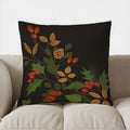 Axyaa Floral Holly Berries Throw Pillow Cover for Sofa, Bedroom, Car