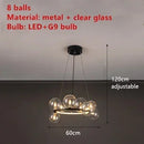 Axyaa Glass Ball Bubble Pendant Lamp: Modern, Personalized Art for Living or Dining Room