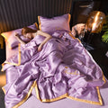 Axyaa Ice Silk Quilted Bedspread - Simple European Style, Cool Summer Quilt