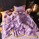 Axyaa Ice Silk Quilted Bedspread - Simple European Style, Cool Summer Quilt