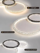 Axyaa Light Luxury Crystal Ceiling Chandelier for Living Room and Bedroom