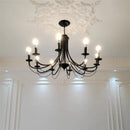 Axyaa Wrought Iron Chandelier Candle Light Fixture for Living Room Dining Table