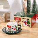 Axyaa Santa Claus Christmas Coffee Cup & Saucer Set Home Afternoon Tea Floral Mug