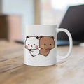 Axyaa Cute Cat Peach Goma Coffee Tea Mug | Ceramic Funny Animal Breakfast Cup