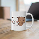 Axyaa Cute Cat Peach Goma Coffee Tea Mug | Ceramic Funny Animal Breakfast Cup