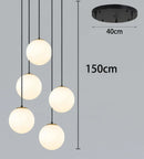 Axyaa LED Ring Stairs Pendant Light Chandeliers for Living Room and Dining Room