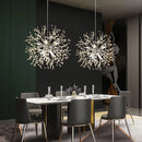 Axyaa Chrome Crystal Pendant Chandelier for Bedroom Living Room Dining Room