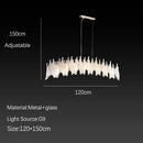 Axyaa French Crystal Chandelier: Misty Artistic Lighting Fixture for Elegant Living Spaces